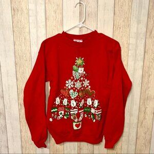 Vintage 80s/90s Ugly Christmas Crewneck w/ CATS